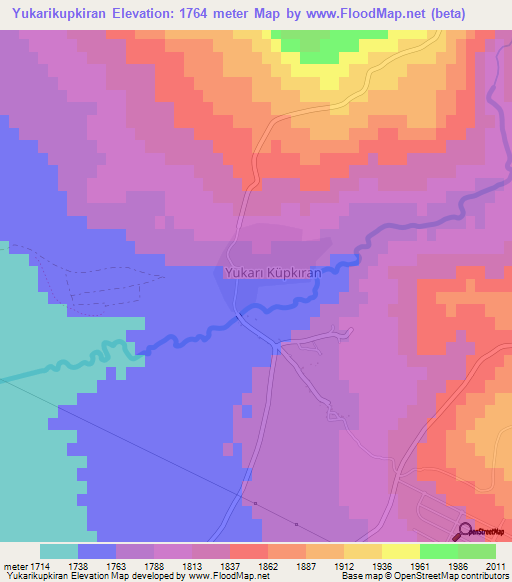 Yukarikupkiran,Turkey Elevation Map