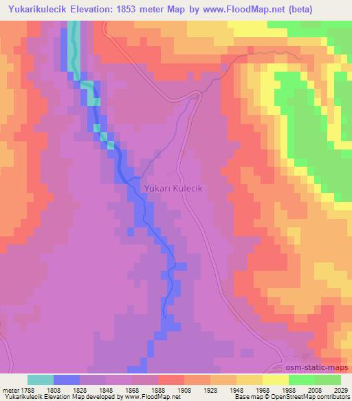 Yukarikulecik,Turkey Elevation Map