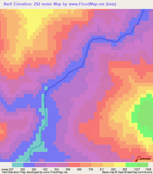 Narli,Turkey Elevation Map