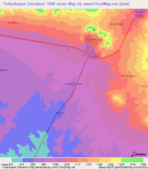 Yukarikepen,Turkey Elevation Map