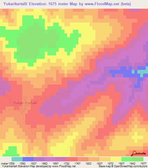 Yukarikartalli,Turkey Elevation Map