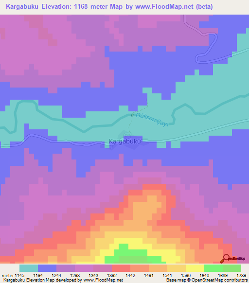 Kargabuku,Turkey Elevation Map