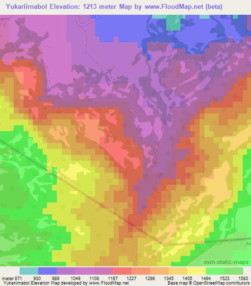 Yukariirnabol,Turkey Elevation Map