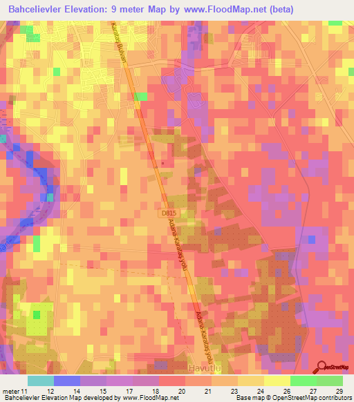 Bahcelievler,Turkey Elevation Map