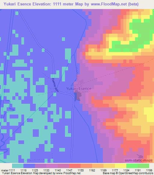 Yukari Esence,Turkey Elevation Map