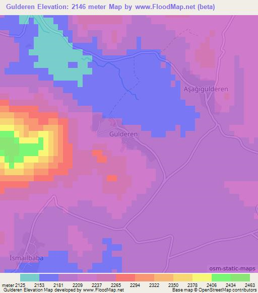 Gulderen,Turkey Elevation Map