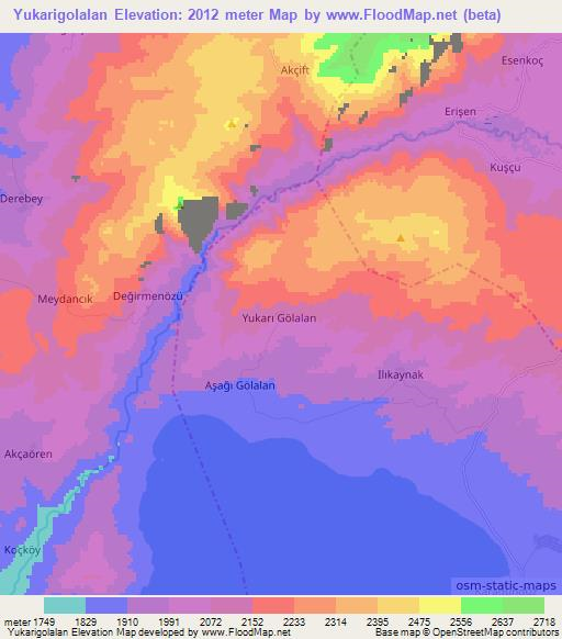 Yukarigolalan,Turkey Elevation Map