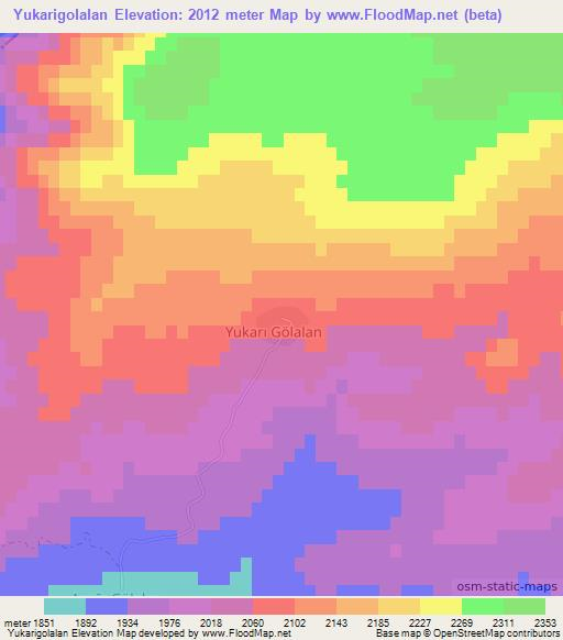 Yukarigolalan,Turkey Elevation Map