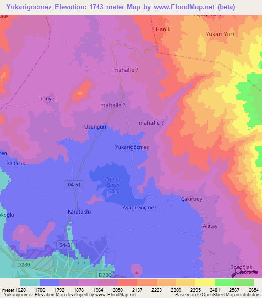 Yukarigocmez,Turkey Elevation Map