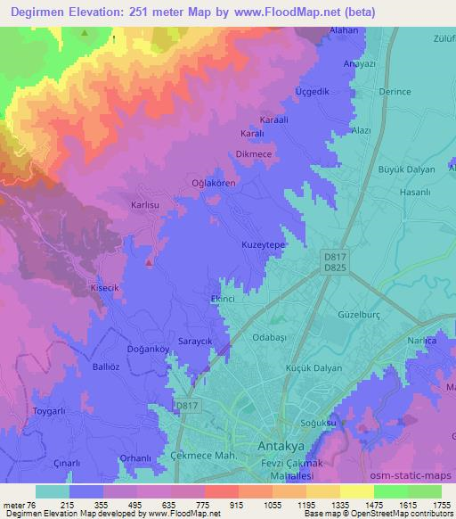 Degirmen,Turkey Elevation Map