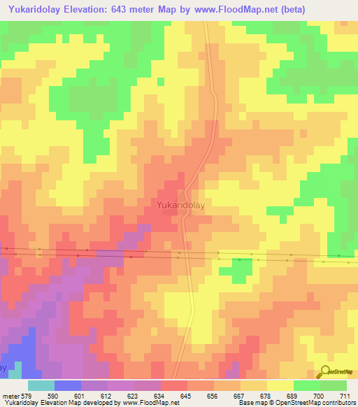 Yukaridolay,Turkey Elevation Map