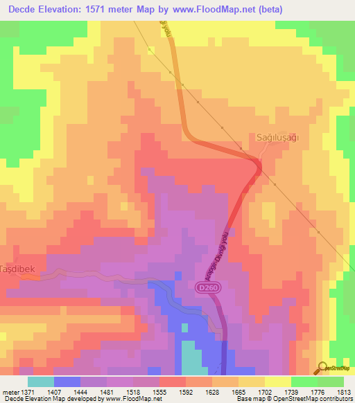 Decde,Turkey Elevation Map