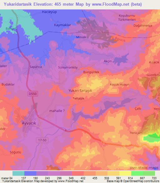 Yukaridartasik,Turkey Elevation Map