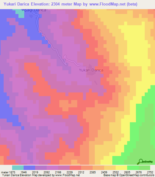 Yukari Darica,Turkey Elevation Map