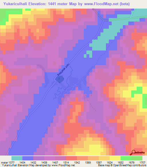 Yukariculhali,Turkey Elevation Map