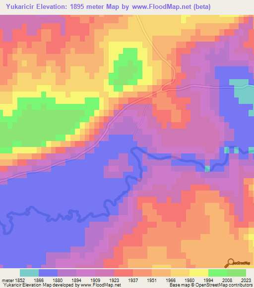 Yukaricir,Turkey Elevation Map