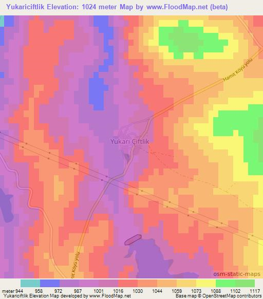 Yukariciftlik,Turkey Elevation Map