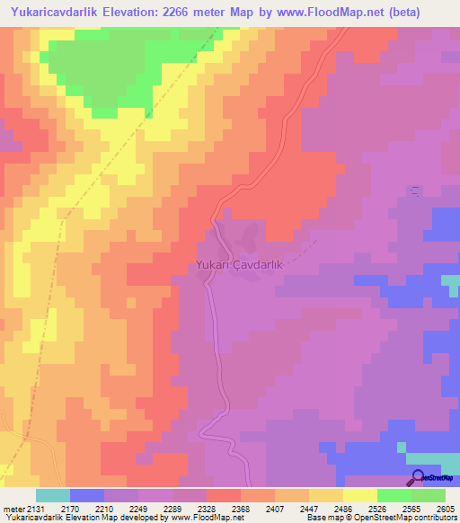 Yukaricavdarlik,Turkey Elevation Map