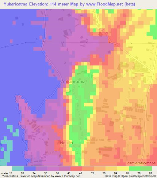 Yukaricatma,Turkey Elevation Map