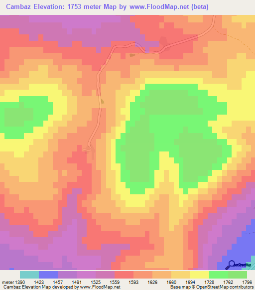 Cambaz,Turkey Elevation Map