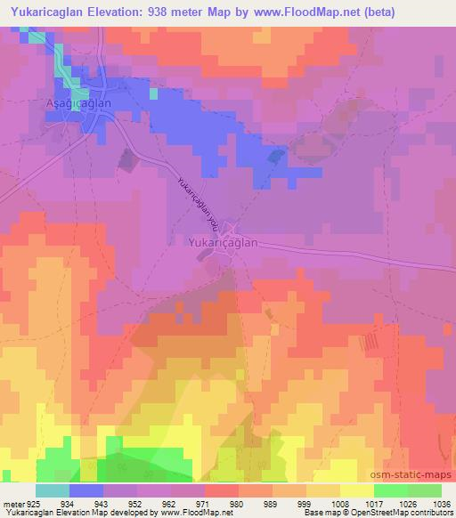 Yukaricaglan,Turkey Elevation Map