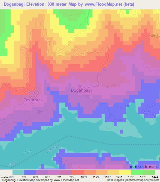 Doganbagi,Turkey Elevation Map