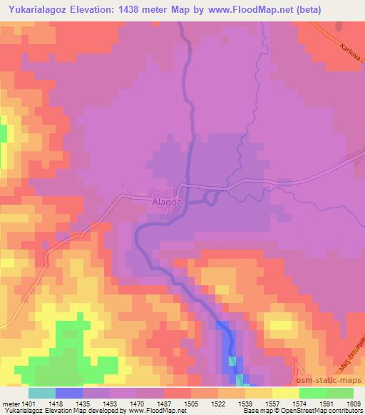 Yukarialagoz,Turkey Elevation Map