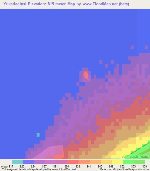 Yukariaginsi,Turkey Elevation Map