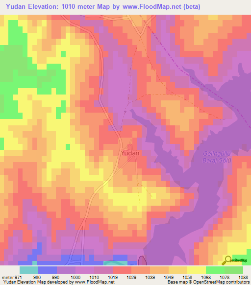 Yudan,Turkey Elevation Map