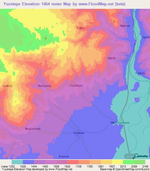 Yucetepe,Turkey Elevation Map