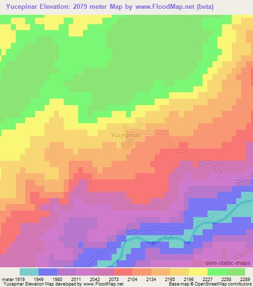 Yucepinar,Turkey Elevation Map