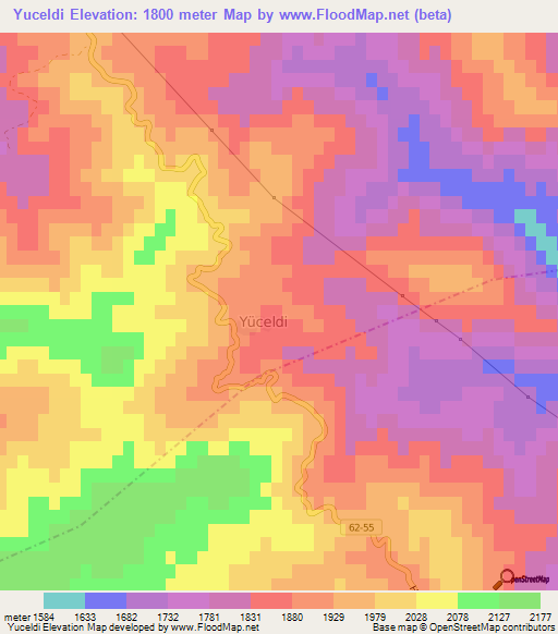 Yuceldi,Turkey Elevation Map