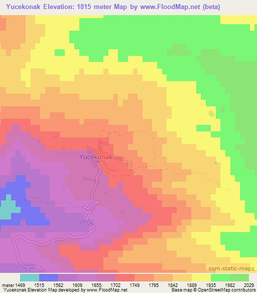 Yucekonak,Turkey Elevation Map