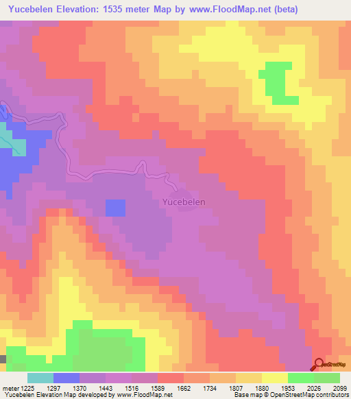 Yucebelen,Turkey Elevation Map