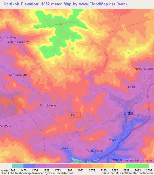 Hartikoh,Turkey Elevation Map