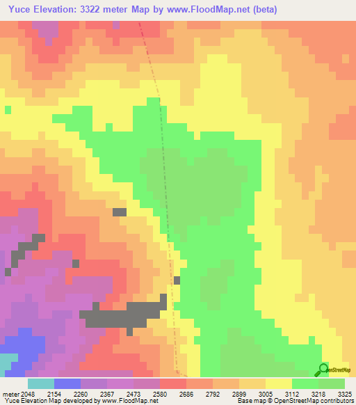 Yuce,Turkey Elevation Map