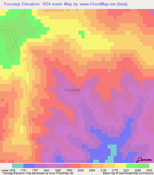 Yozotagi,Turkey Elevation Map