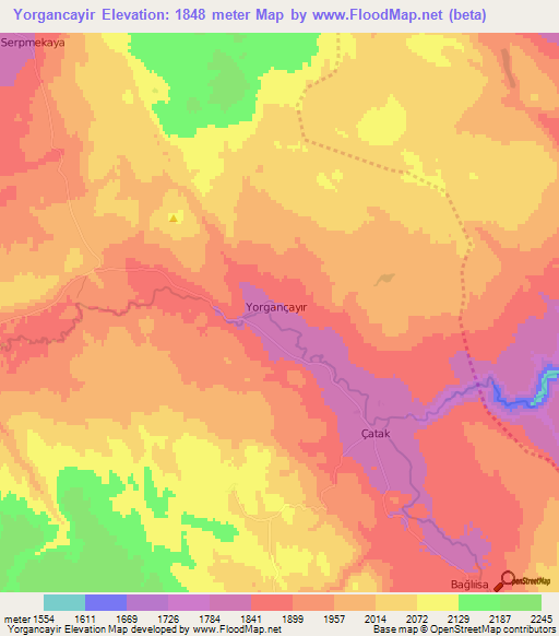 Yorgancayir,Turkey Elevation Map