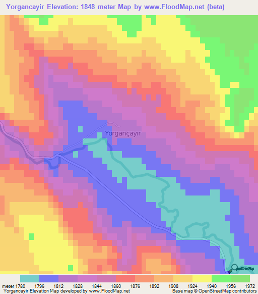 Yorgancayir,Turkey Elevation Map