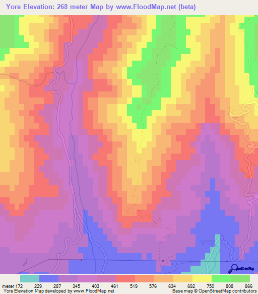 Yore,Turkey Elevation Map