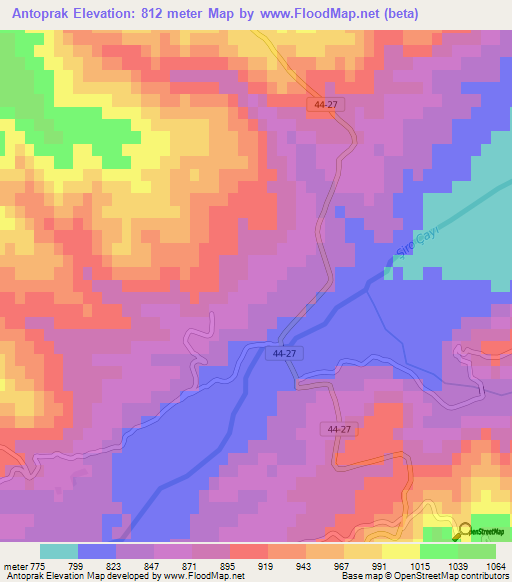 Antoprak,Turkey Elevation Map