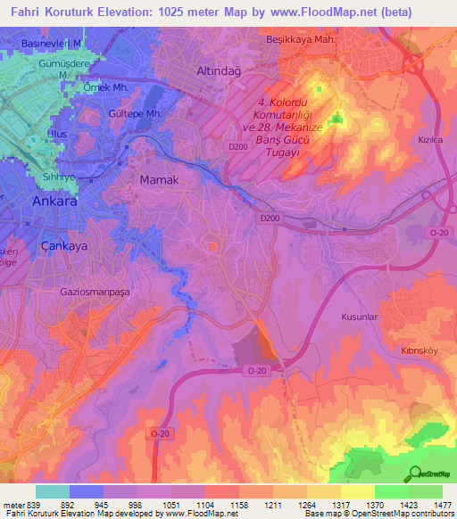 Fahri Koruturk,Turkey Elevation Map