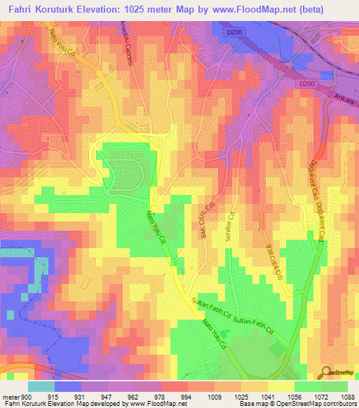 Fahri Koruturk,Turkey Elevation Map