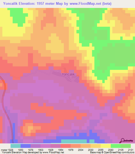 Yoncalik,Turkey Elevation Map