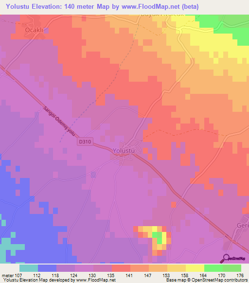 Yolustu,Turkey Elevation Map