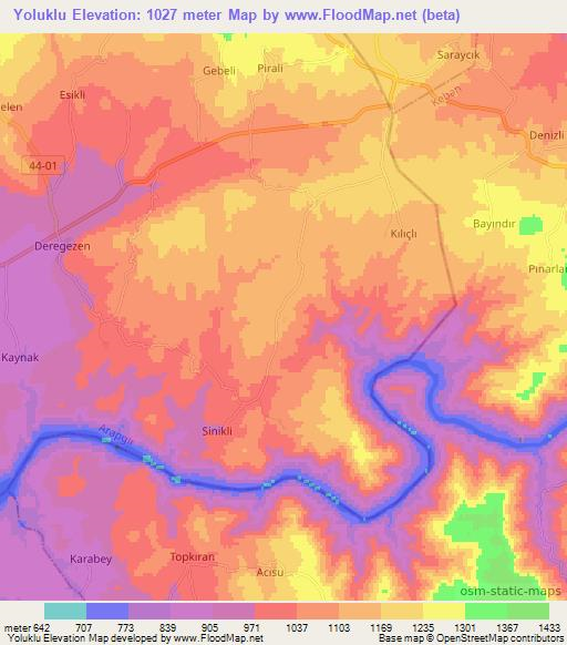 Yoluklu,Turkey Elevation Map