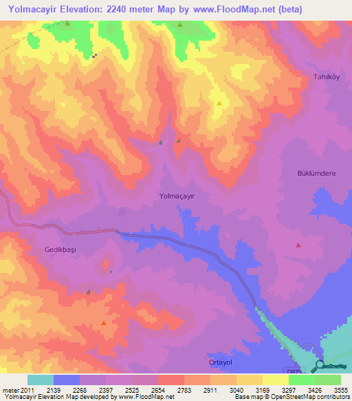 Yolmacayir,Turkey Elevation Map