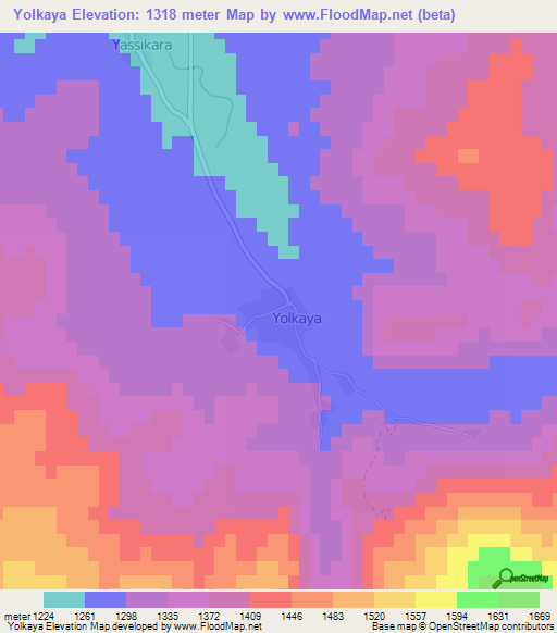 Yolkaya,Turkey Elevation Map