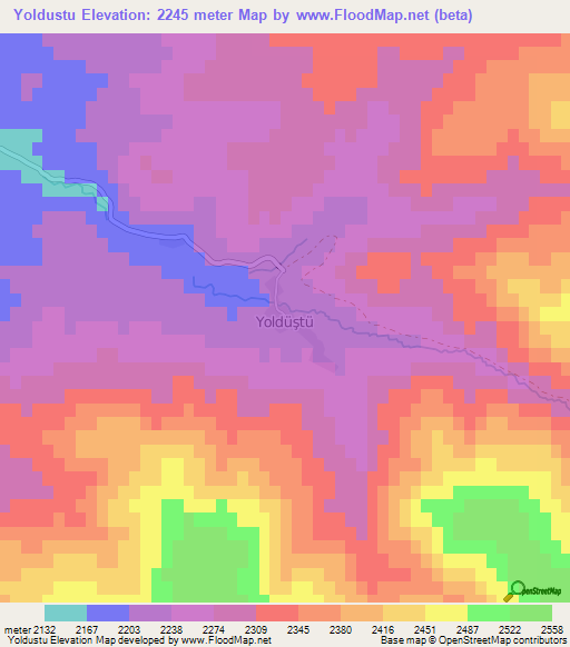 Yoldustu,Turkey Elevation Map