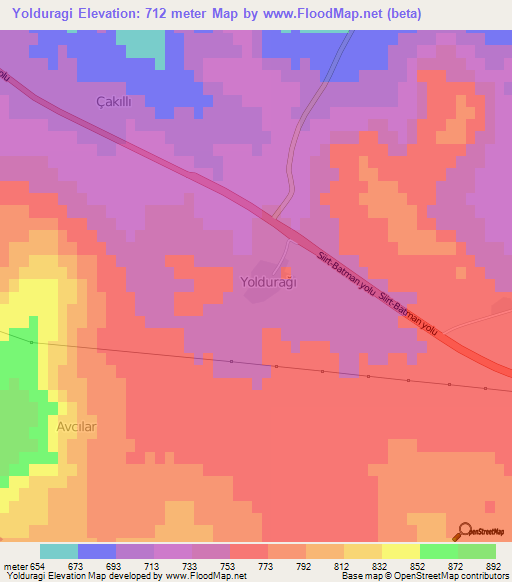 Yolduragi,Turkey Elevation Map